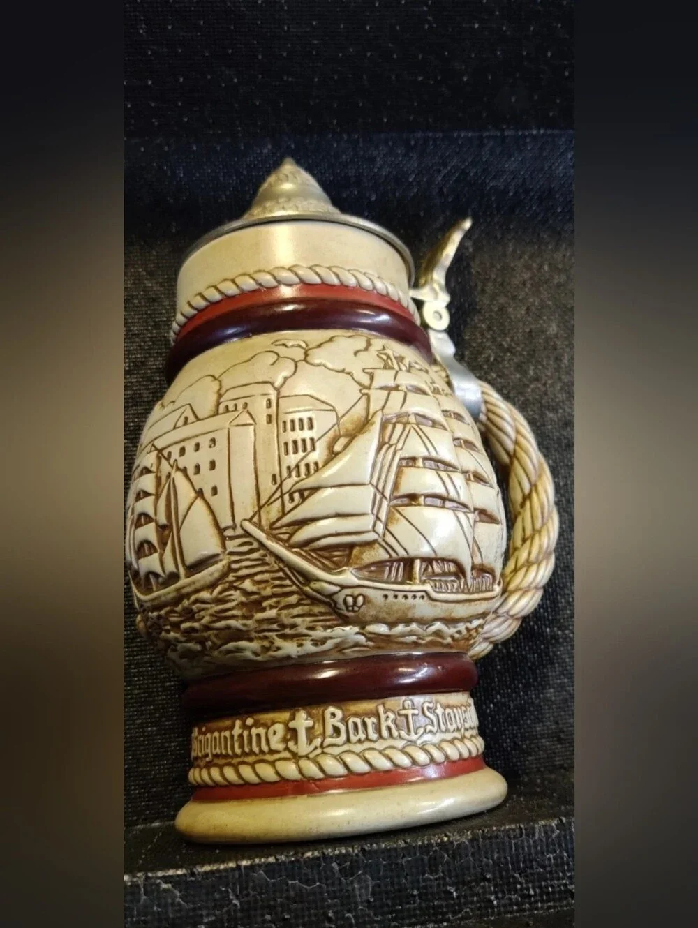 Vintage 1977 Handcrafted Avon Beer Stein Sailing Ships